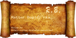 Retter Boglárka névjegykártya